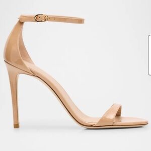 NEW Stuart Weitzman Nudist ll Patent Ankle-Strap Sandals